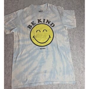 Smiley World Be Kind Tie Dye Graphic T-Shirt Blue White Small JT24108